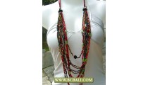 Bali Bead Glass Layered Necklace